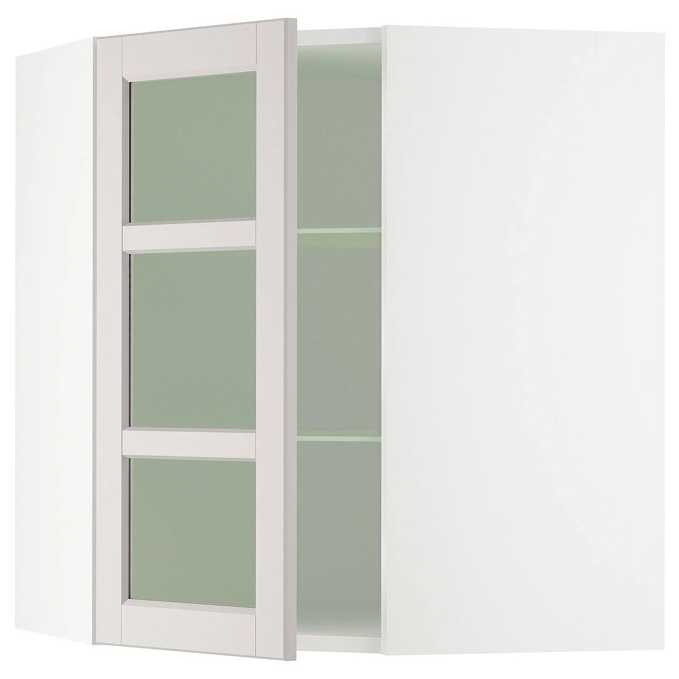 White Corner Wall Cabinet with Glass Door O409