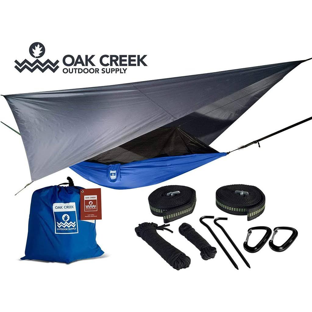Camping Hammock with Mosquito Net Rain Fly Tree Straps J5200