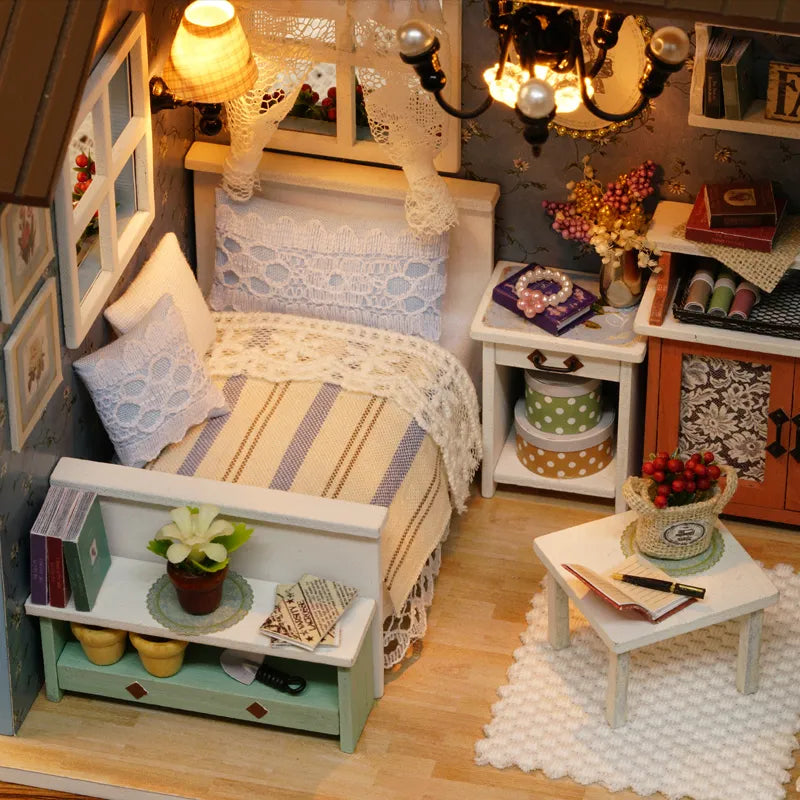 Doll House DIY Miniature Dollhouse Toy Furnitures I861597