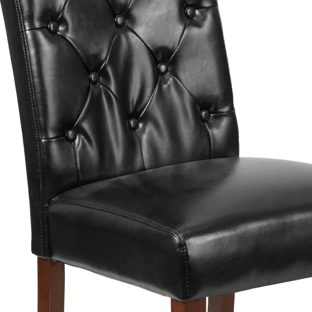Brown Fabric Tufted Parsons Chair I480