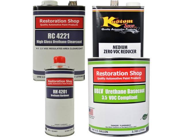 Electric Blue Metallic Low VOC Urethane Basecoat Clearcoat Car Auto Paint Complete Medium Gallon Kit B478