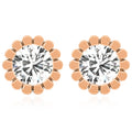 14K Gold Flower Stud Earrings L794