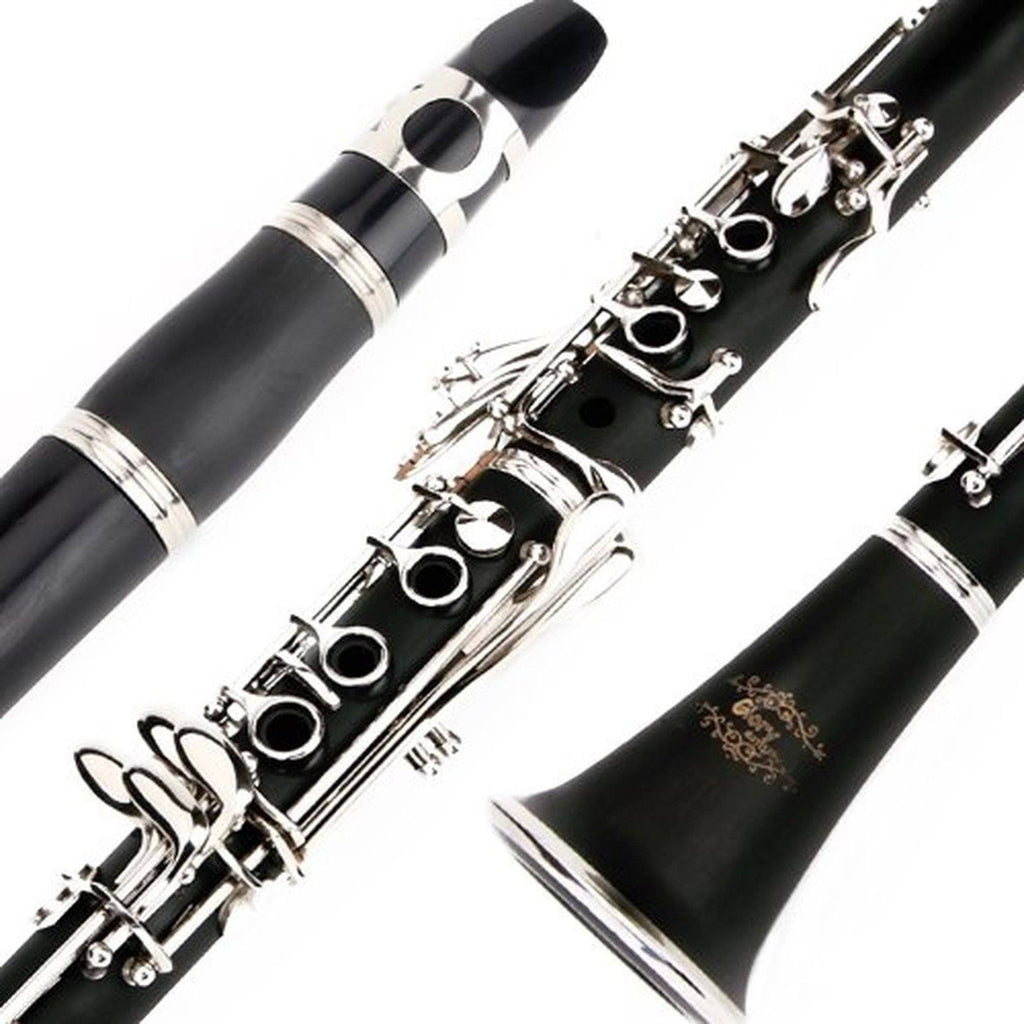 Black Clarinet with Second Barrel, 11 Reeds, 8 Pads, Case Z6653