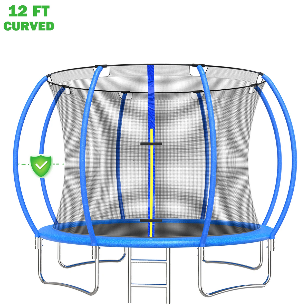 12FT Round Trampoline with Enclosure Net, Ladder, Spring Pad S777495