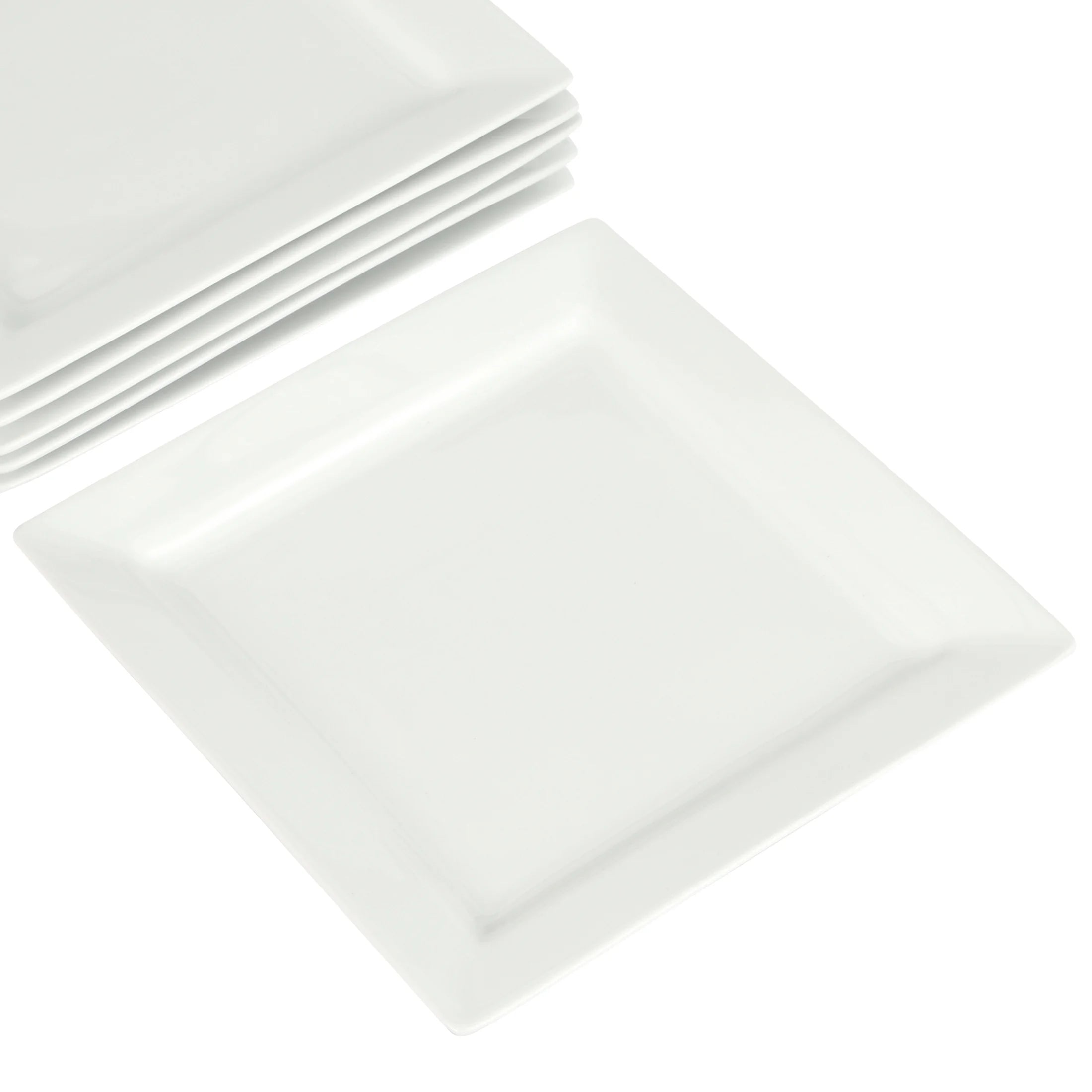 White Porcelain Dinner Plates, Set of 6 H39054