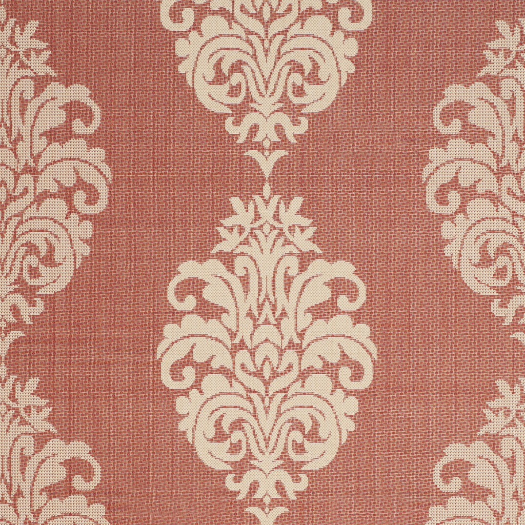 9' x 12' Red/Natural Geometric Medallion Area Rug Q67187