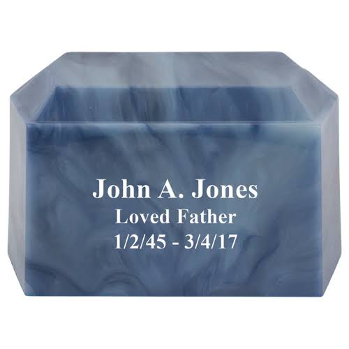 Blue Cultured Marble Urn D790