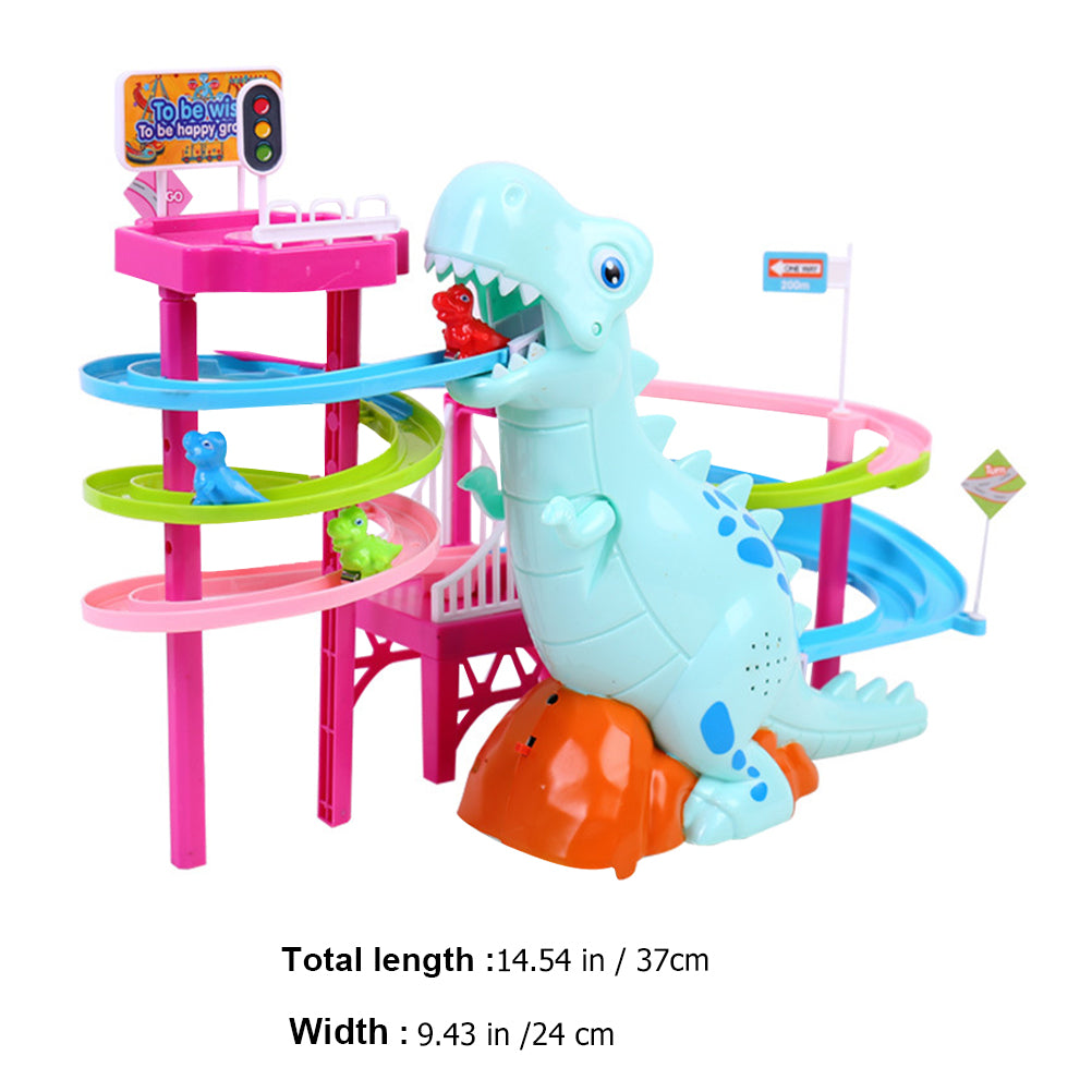 Track Dinosaur Kids Climbing Toys Race Electric Music Stairs Animal Set J193455
