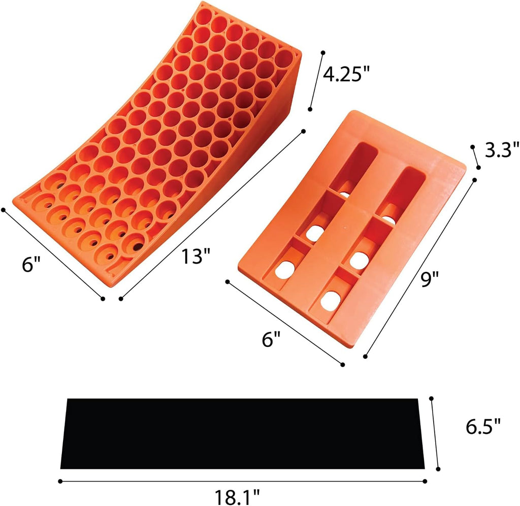 2 Pack Camper Leveling Blocks with Non-Slip Mats and Carry Bag B19075