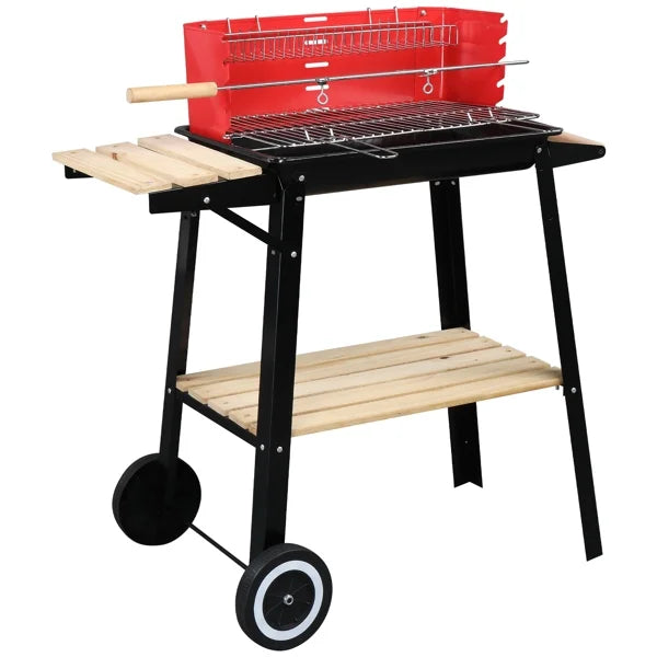 Square Enamel Charcoal Oven Black Red Z7142