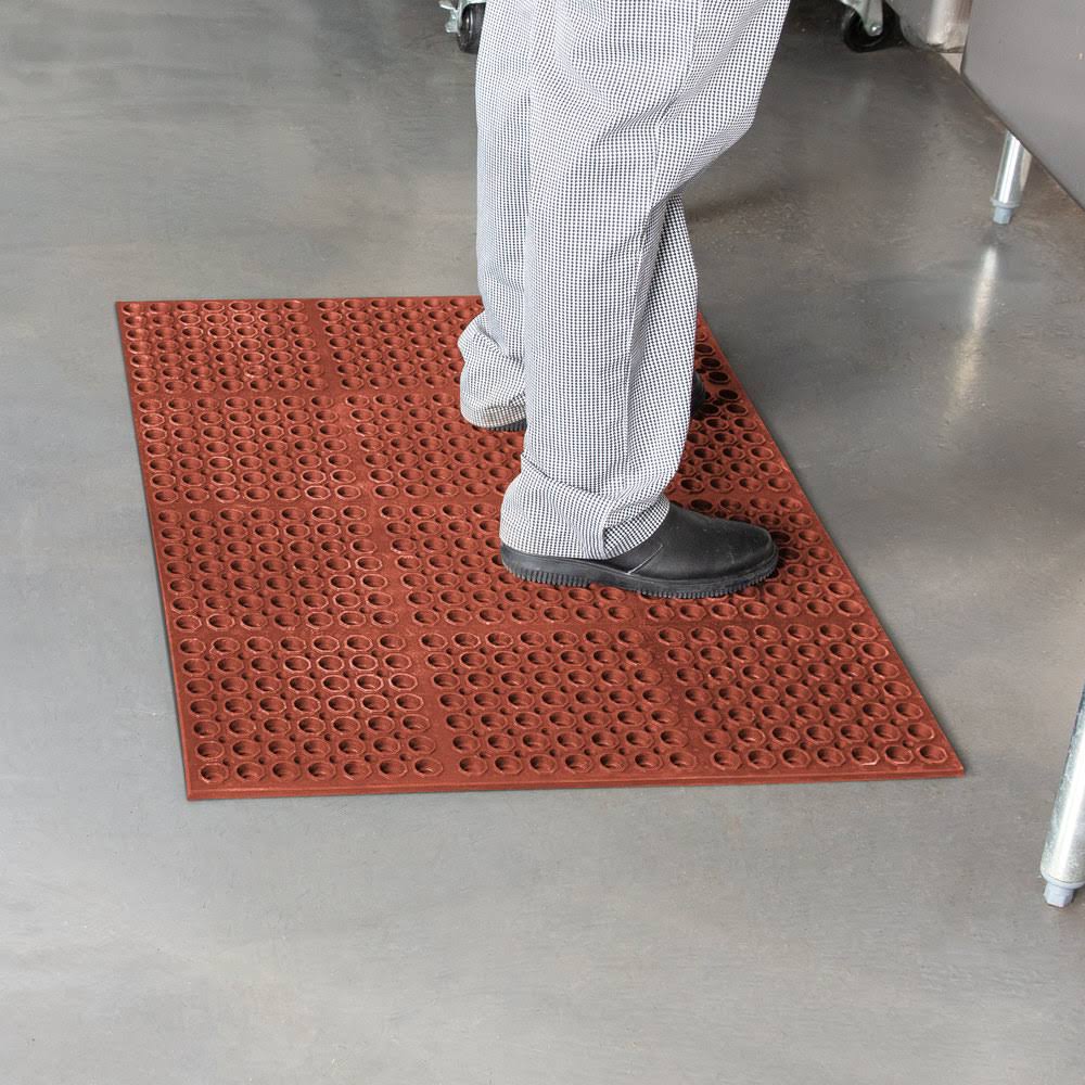 Red Grease-Resistant Rubber Anti-Fatigue Floor Mat F8801