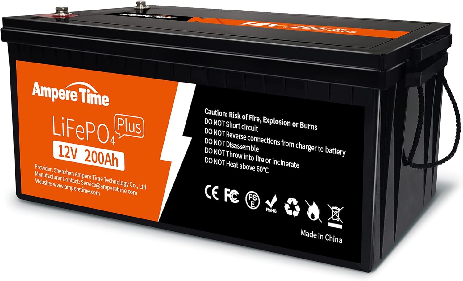 12V 200Ah Plus Lithium LiFePO4 Battery with 200A BMS S23814