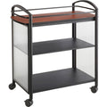 Black Cherry Polycarbonate Steel Beverage Cart Trolley with 3 Shelves M3964