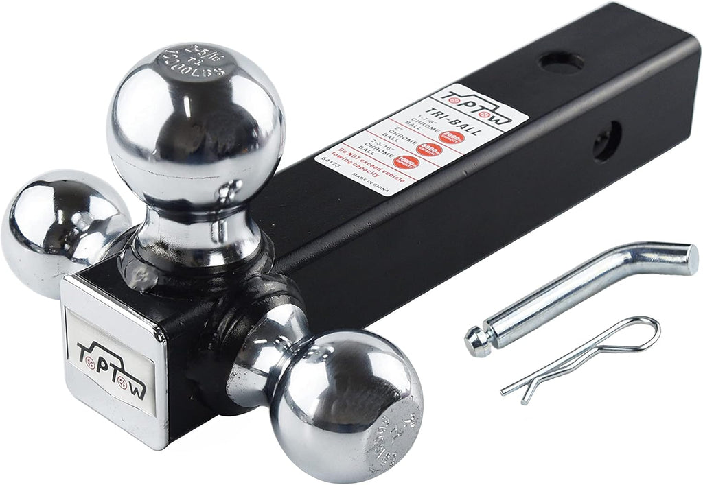 Tri Ball Hitch Mount, Chrome Balls, 2" Receiver, Pack of 2 A4362