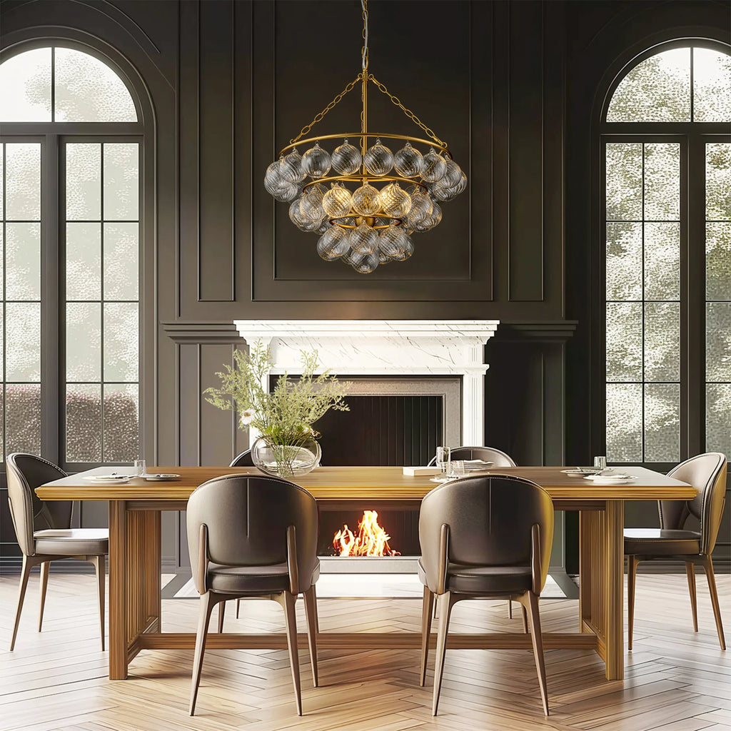 4-Light Dimmable Glass Chandelier W4084