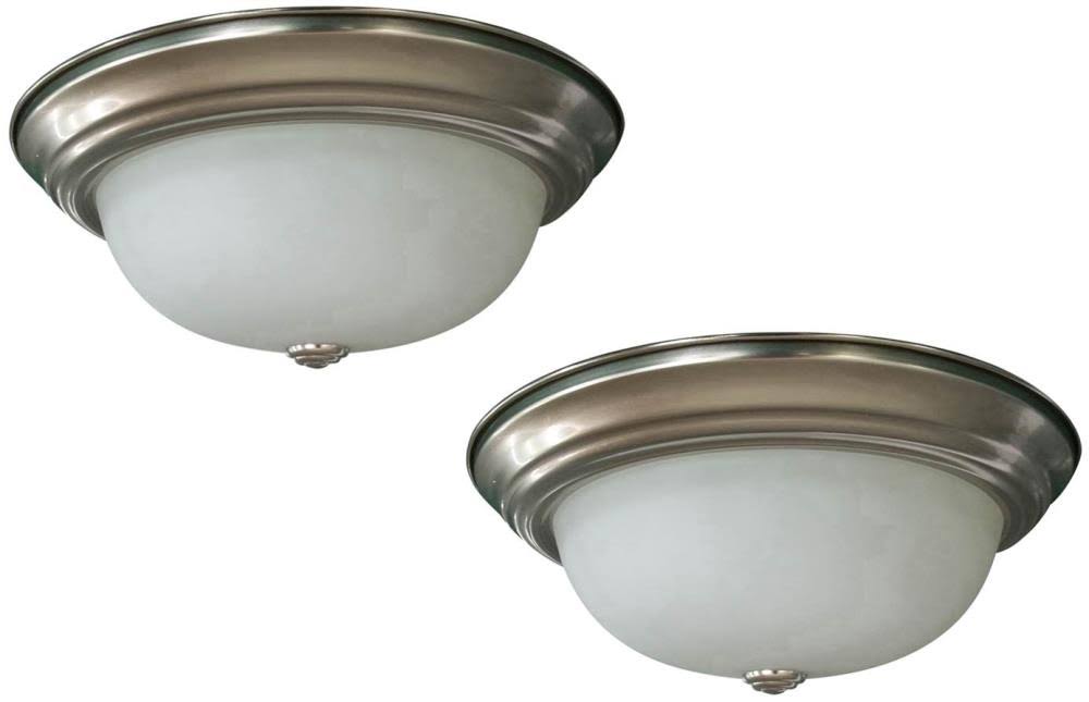 2-Pack 13-in Brushed Nickel LED Flush Mount Light P3408
