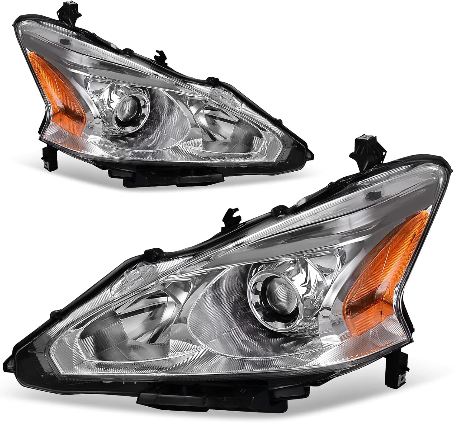 Projector Headlight Assembly for 2013 2014 2015 Altima 4-Door Sedan Chrome Housing D9293