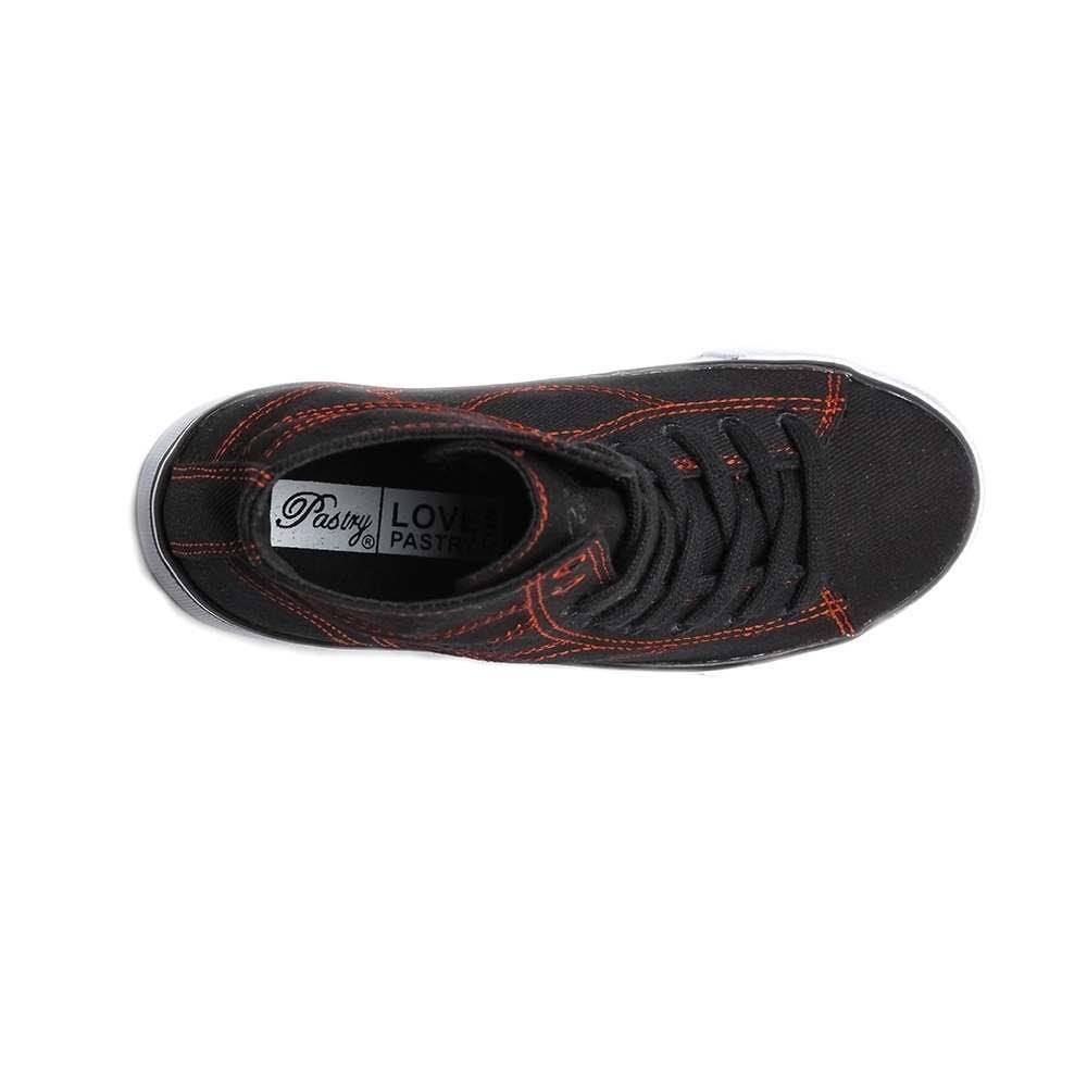 Black / Red Canvas High Tops J9997
