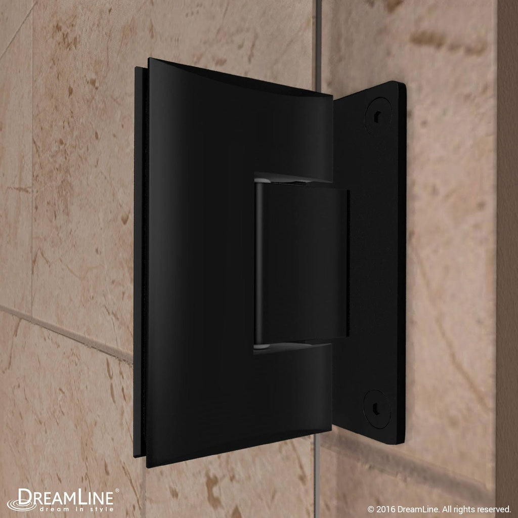 Satin Black Frameless Hinged Shower Door K177544
