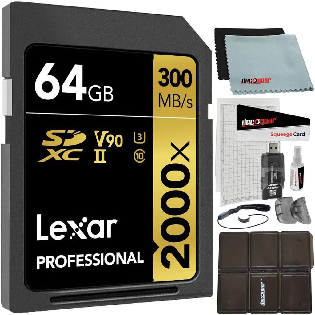 64GB SDXC UHS-II Memory Card with Reader & Case Q366