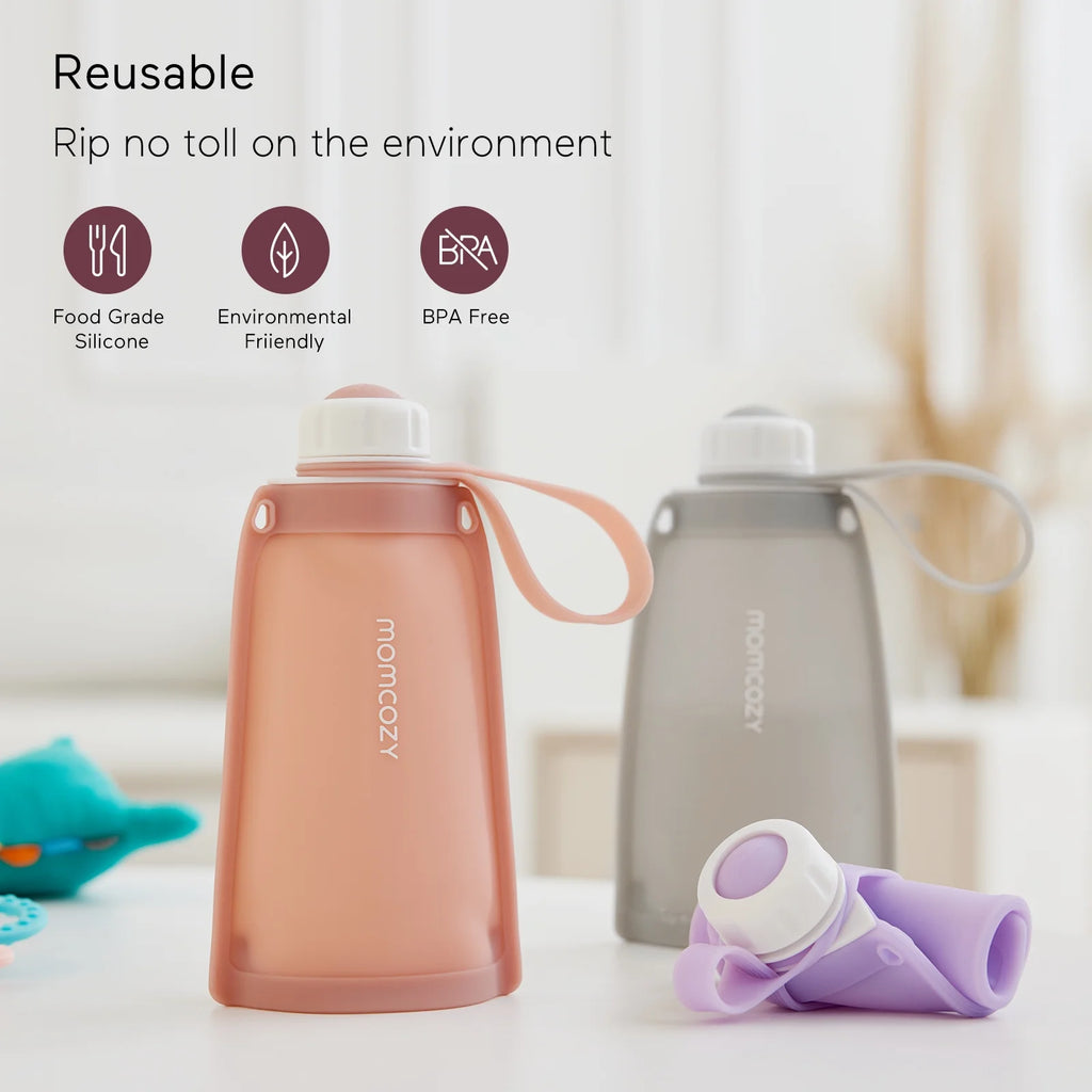 Reusable Silicone Breastmilk Storage Bags, 8.5oz/250ml 5Pcs Q3160