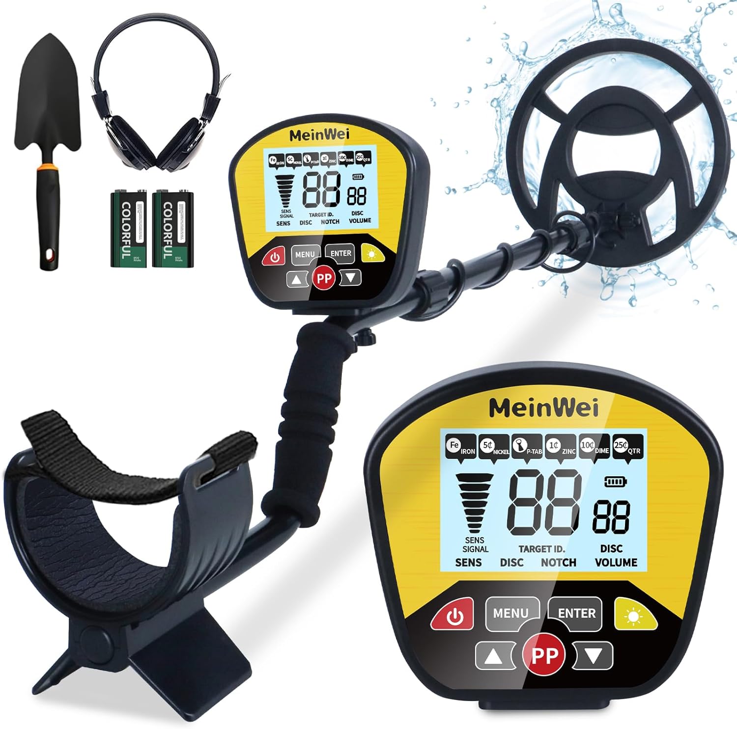 Waterproof Professional Metal Detector with LCD Display, 5 Mode, 10" Coil I809