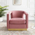Dusty Rose Velvet Barrel Chair W130