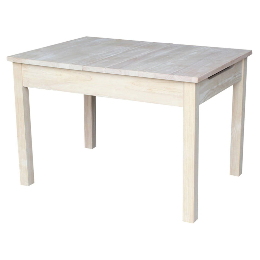 Unfinished Kids' Storage Table with Lift Top J1110