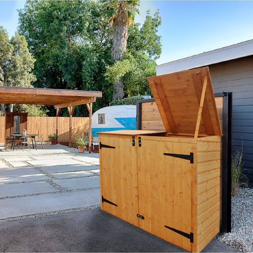 Double Garbage Can Storage Shed H62825