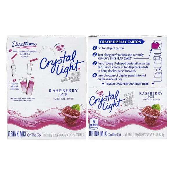 Sugar-Free Raspberry Ice Drink Mix, 30 Packets, Pack of 2 P526126