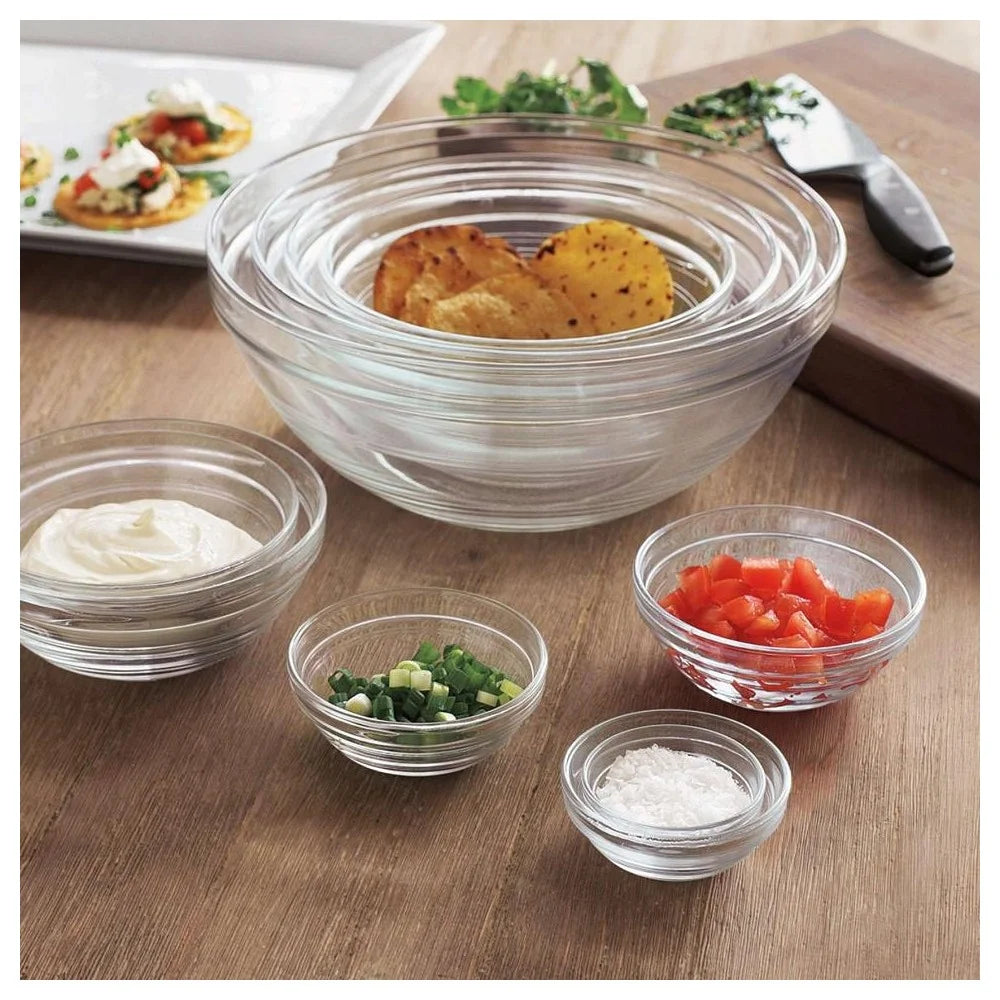 Clear Stackable Bowl 17 cm 6.5 inches, Set Of 6 H7046