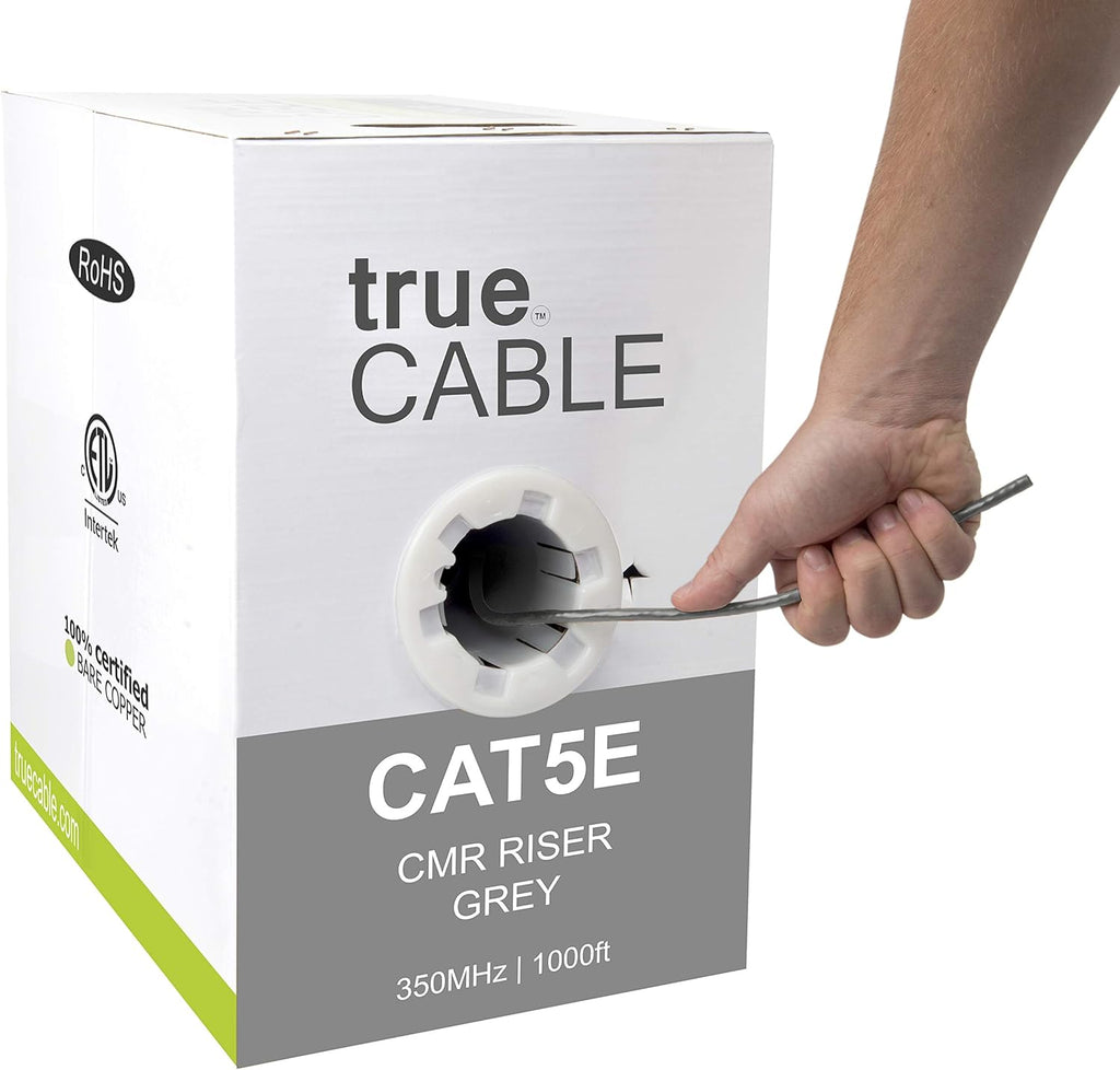 1000ft Blue 24AWG 4 Pair Solid Bare Copper Bulk Ethernet Cable W5341