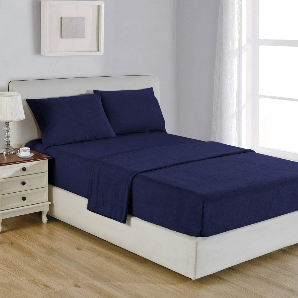 Leopard Full Polar Fleece Microfiber Bed Sheet Set, 4 Pcs Z247