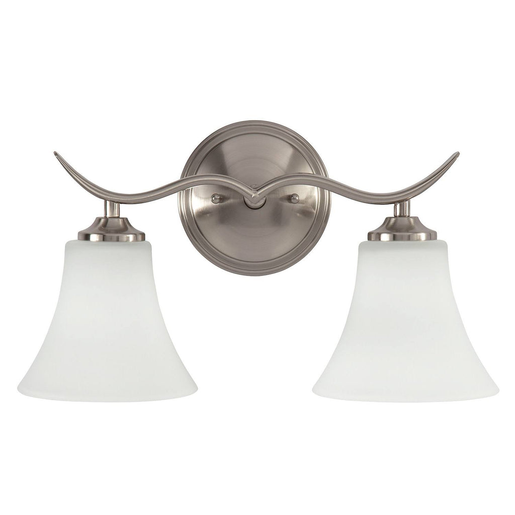 Brushed Nickel 2-Light Bathroom Fixture S4686