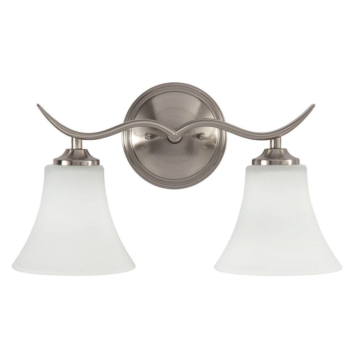 Brushed Nickel 2-Light Bathroom Fixture S4686