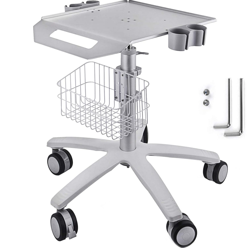 Mobile Trolley Cart Height Adjustable Rolling Desktop Cart with Large Tabletop X117
