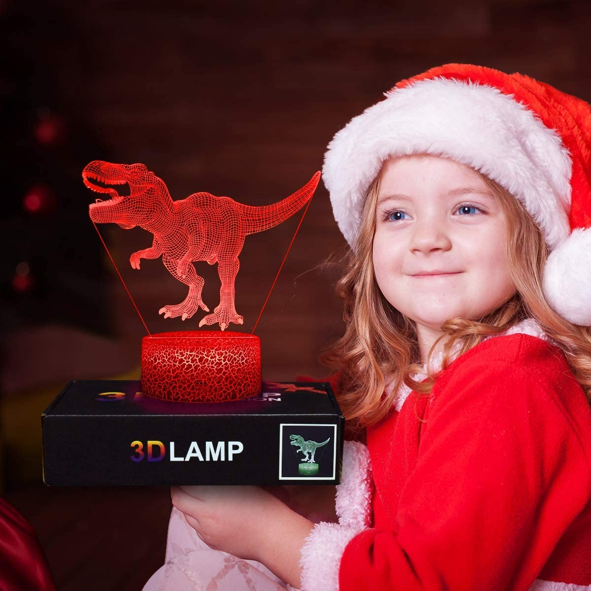 3D Dinosaur Night Light with Remote & Touch, 7 Colors + 16 Colors Changing Dimmable T Rex Night Light O1126