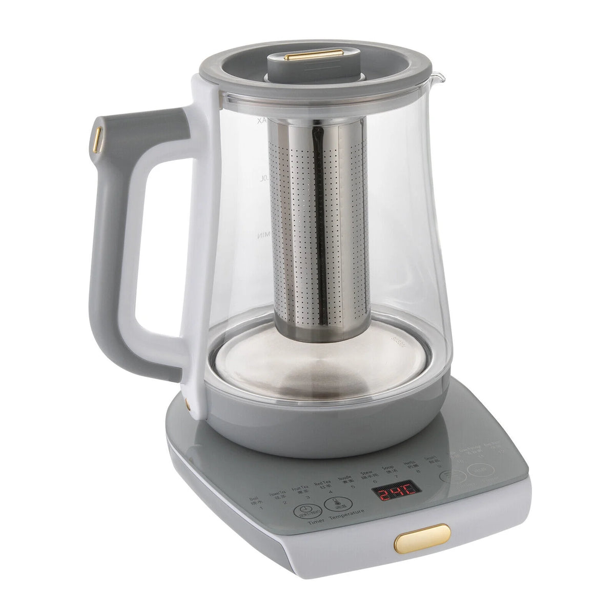 1.8L 800W Electric Kettle Glass Water Boiler Stainless Steel O616397