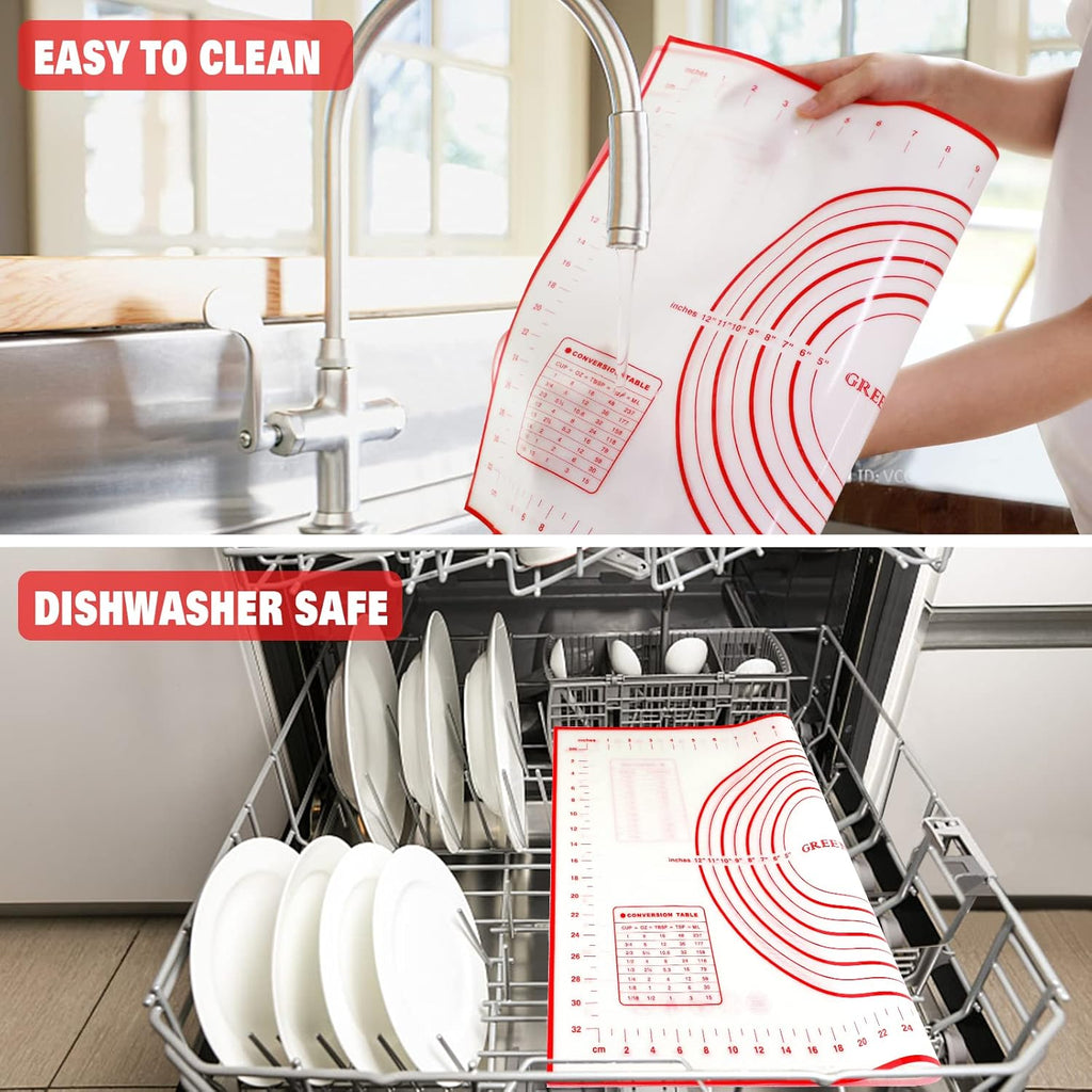 Large Silicone Non Stick Baking Mat with Measurement, Red L43698