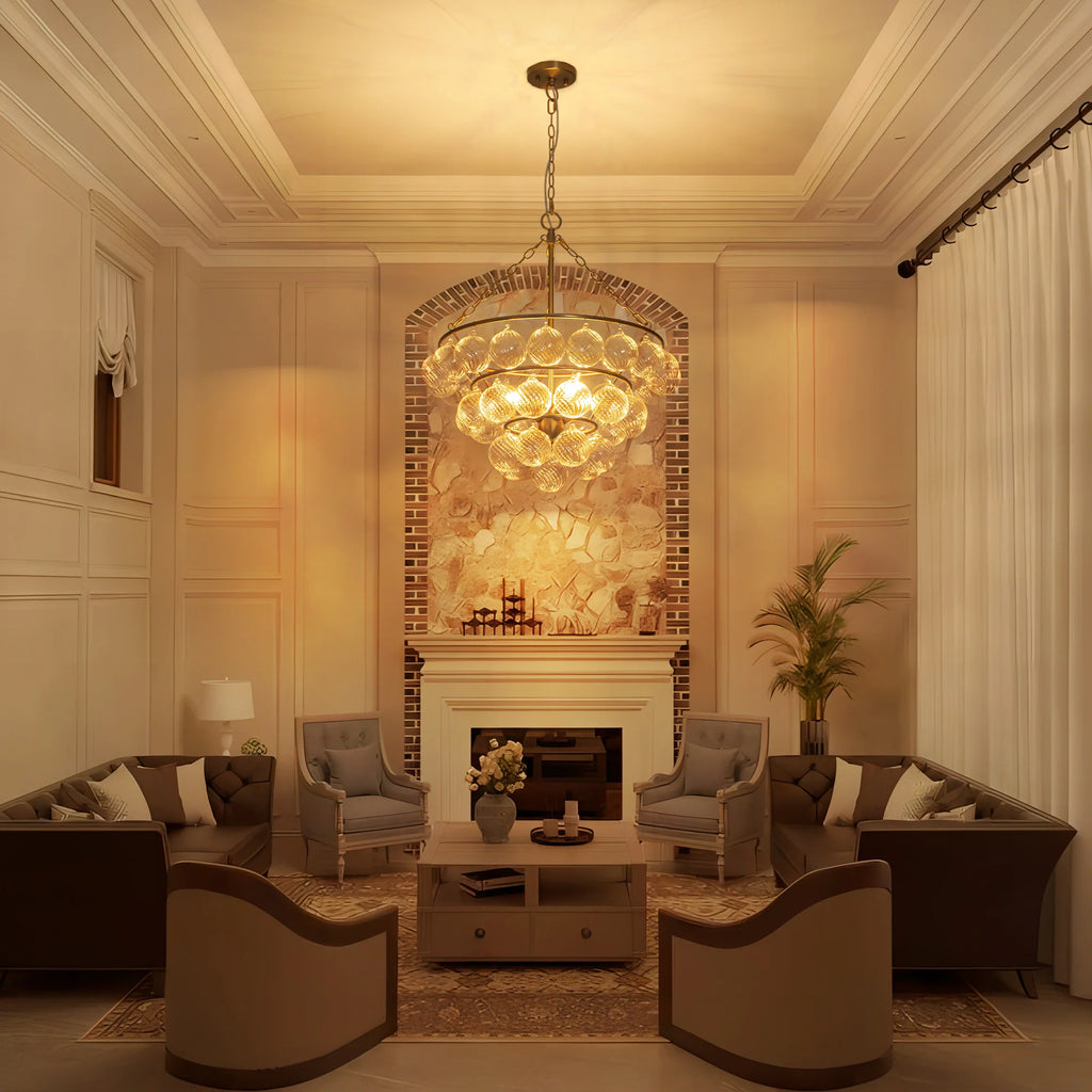 4-Light Dimmable Glass Chandelier W4084