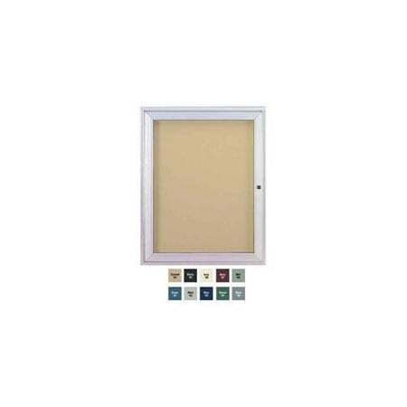 36 in. x 36 in. 1-Door Satin Aluminum Frame Enclosed Vinyl Bulletin Board R89812