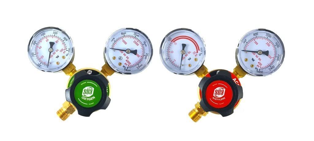 Oxygen and Propane/Propylene Regulators Welding Gas Gauges - Pair Q6280