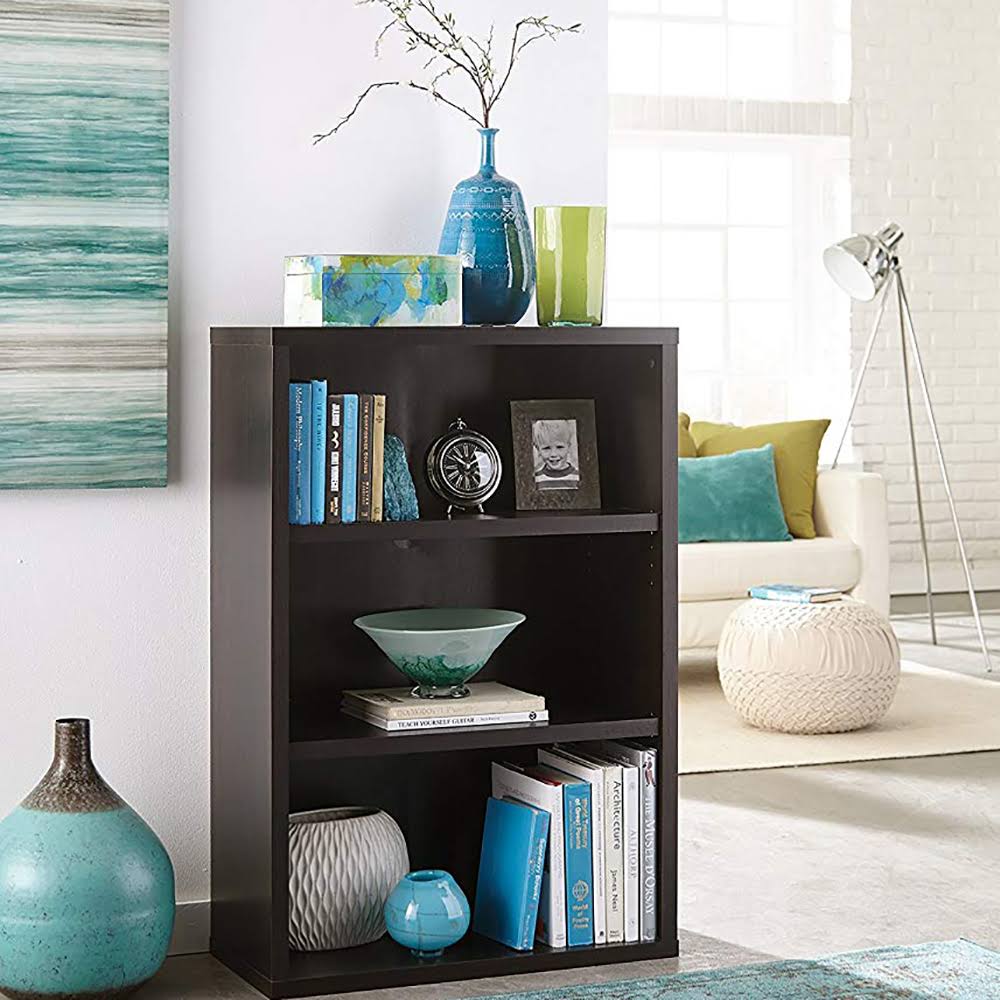 3-Shelf Bookcase Black Walnut J7799