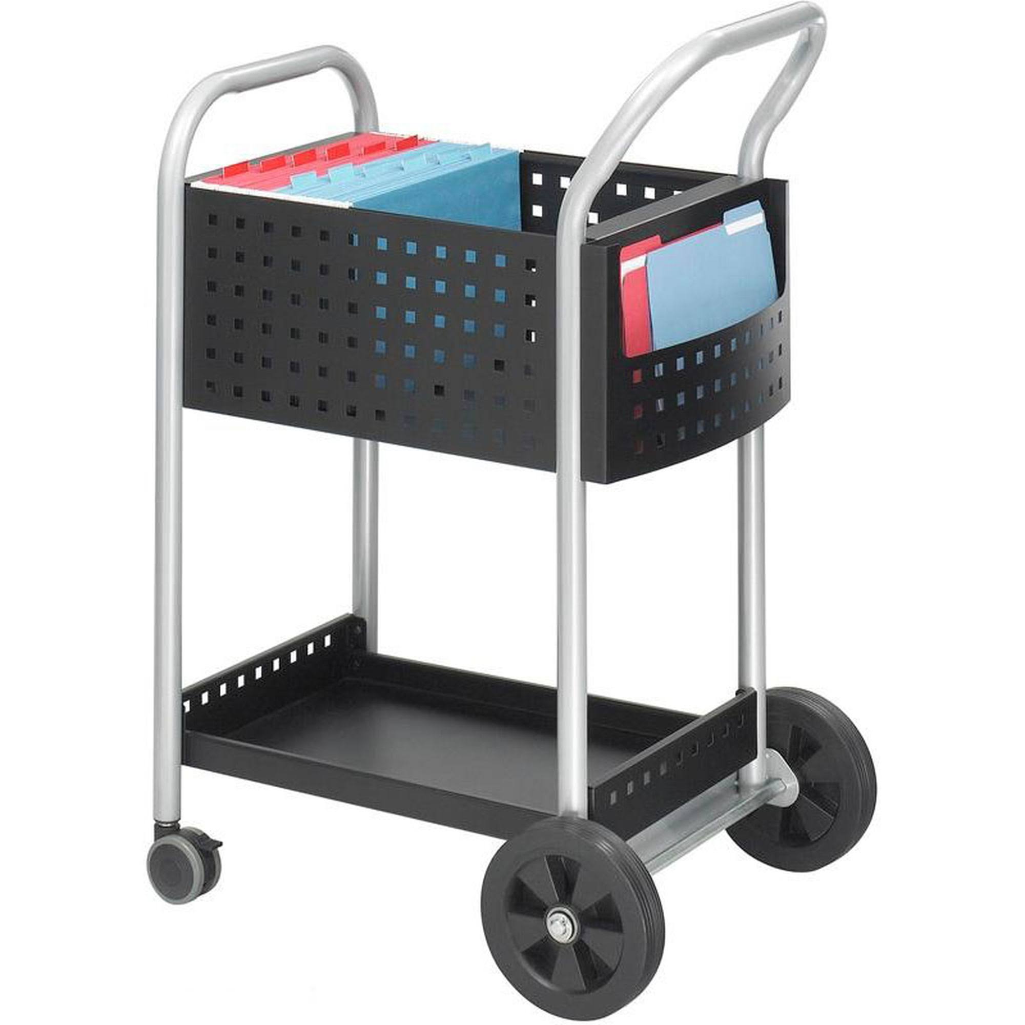 Black Powder-Coated Steel Mail Cart H317