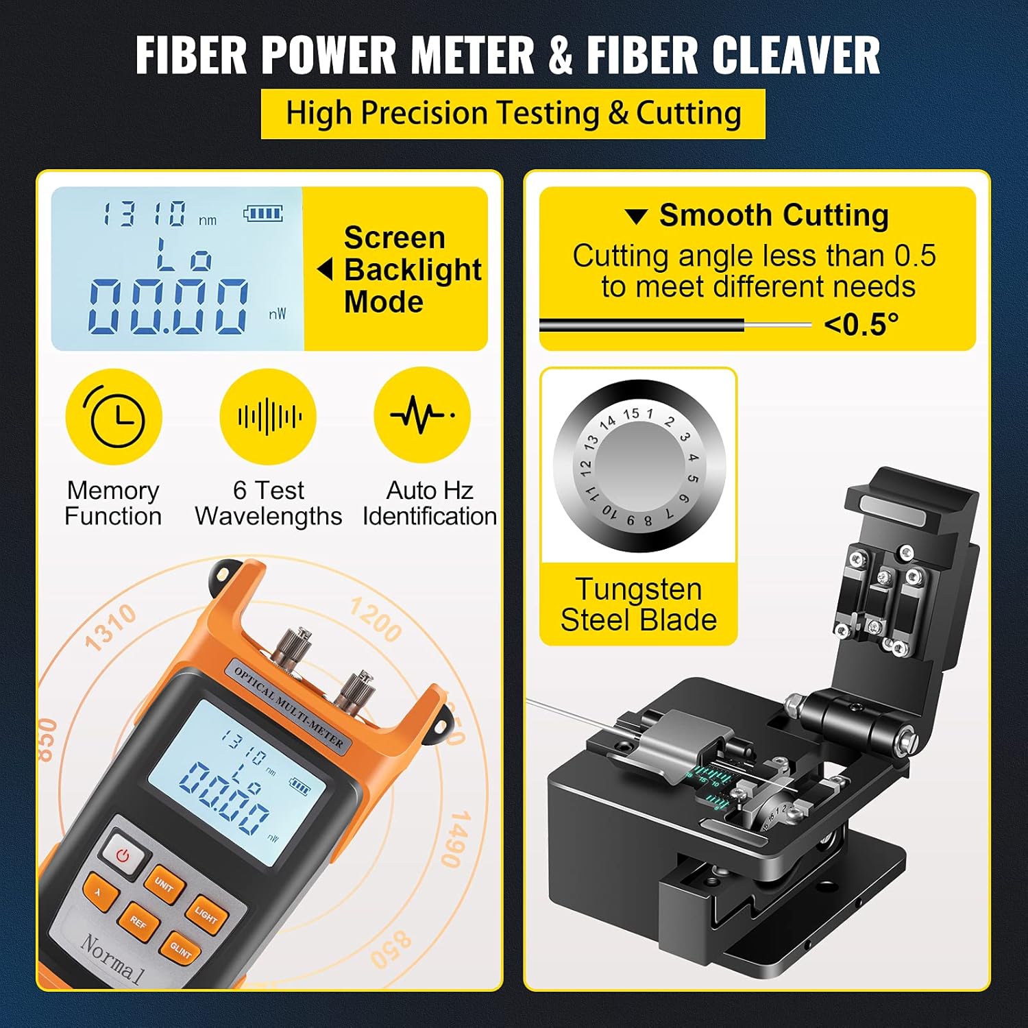 Fiber Optic Fusion Splicer Kit with 5 Inch LCD Screen E724