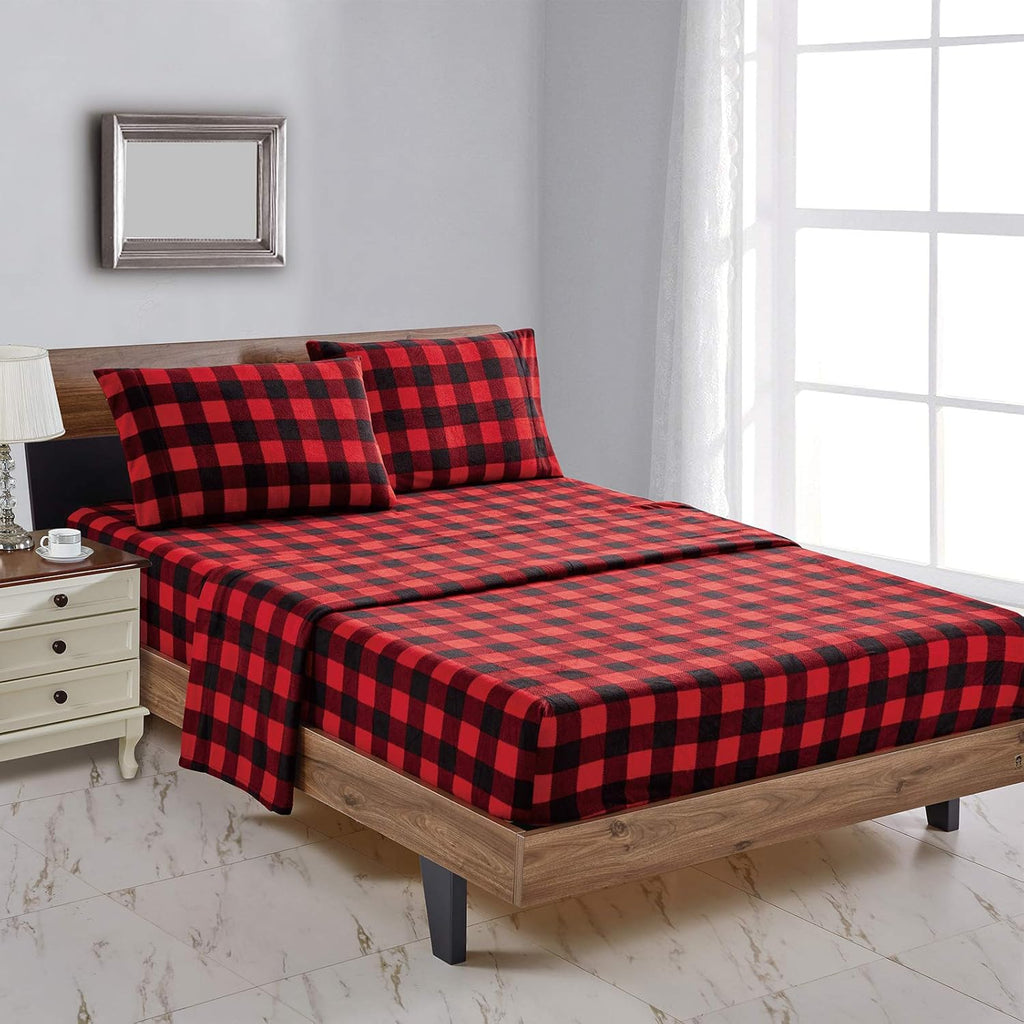 Leopard Full Polar Fleece Microfiber Bed Sheet Set, 4 Pcs Z247