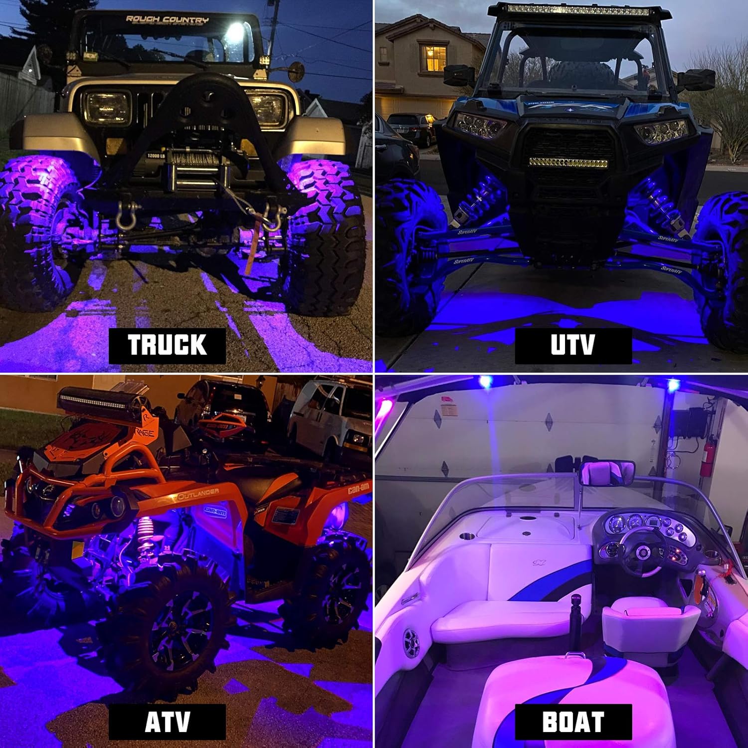8 Pods RGB LED Rock Lights with Remote Control S4447