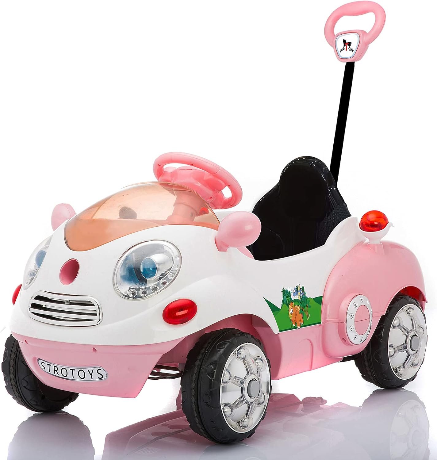 Pink Ride On Push Car with Remote Control B5530