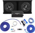 Dual 8" 1,400 Watt Subwoofer Bass Package with Loaded Enclosure and Amplifier T16092