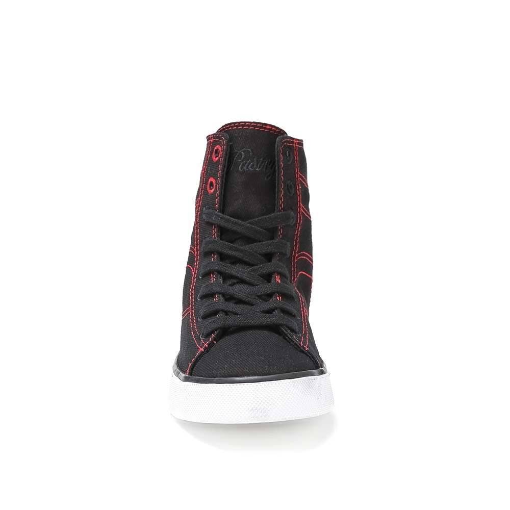 Black / Red Canvas High Tops J9997